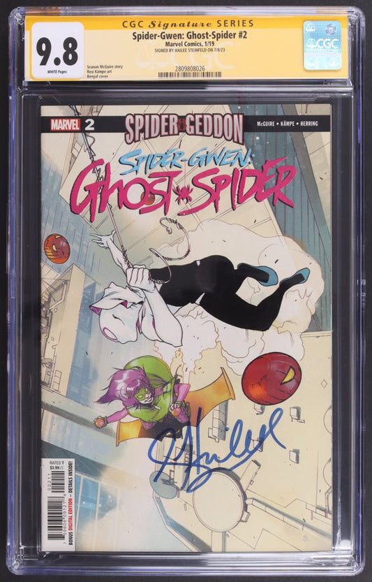 Hailee Steinfeld Signed 2019 "Spider-Gwen: Ghost Spider" Issue #2 Marvel Comic Book (CGC 9.8) - Price Is Right Miami