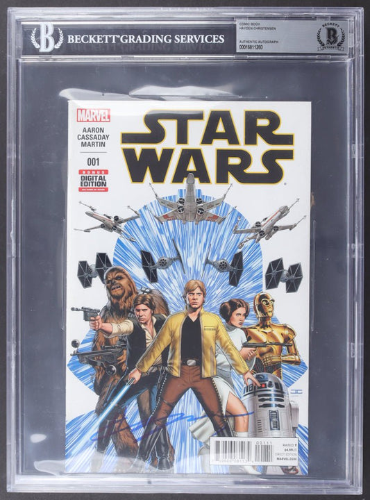 Hayden Christensen Signed 2015 "Star Wars" Issue #1 Marvel Comic Book (BAS) Anakin Skywalker - Price Is Right Miami