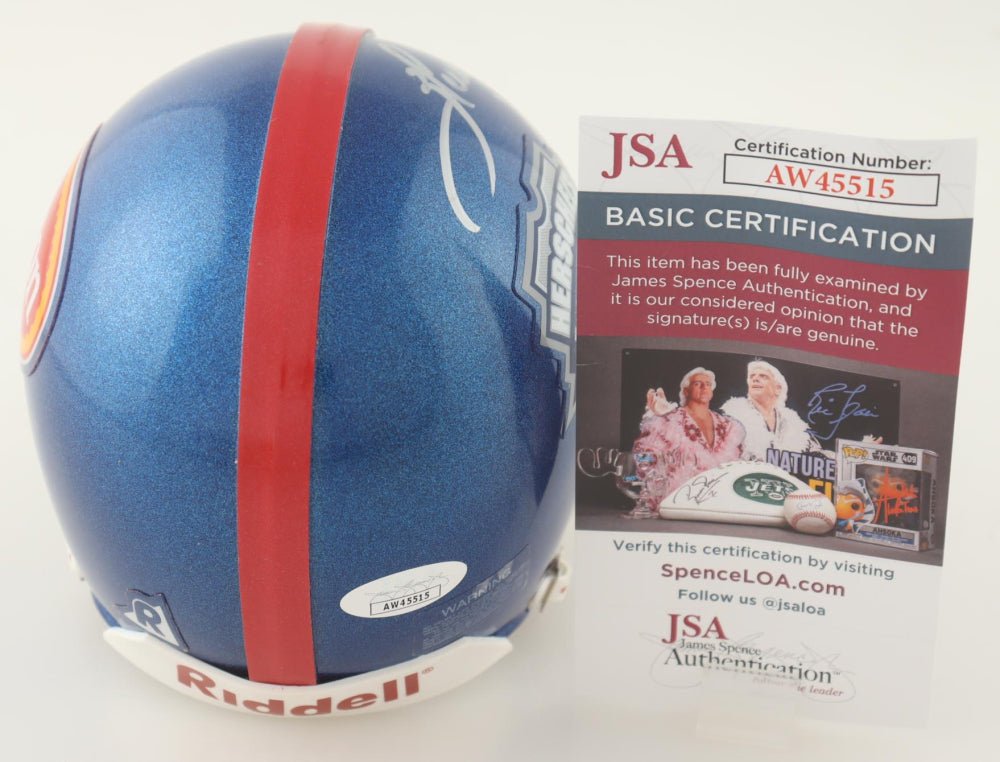 Herschel Walker Signed Famous 34 Mini Helmet with Case (JSA) (view 2)