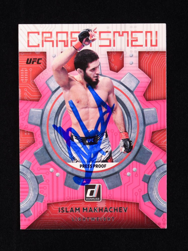 Islam Makhachev Signed 2022 Donruss UFC Craftsmen Press Proof Pink #3 (Beckett), Sports Card