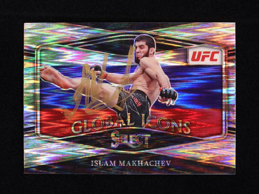 Islam Makhachev Signed 2022 Select UFC Global Icons Prizms Flash #16 (Beckett) - Price Is Right Miami