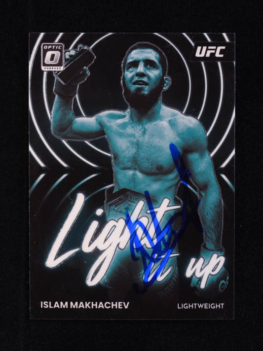 Islam Makhachev Signed 2023 Donruss Optic UFC Light It Up #7 (Beckett) - Price Is Right Miami