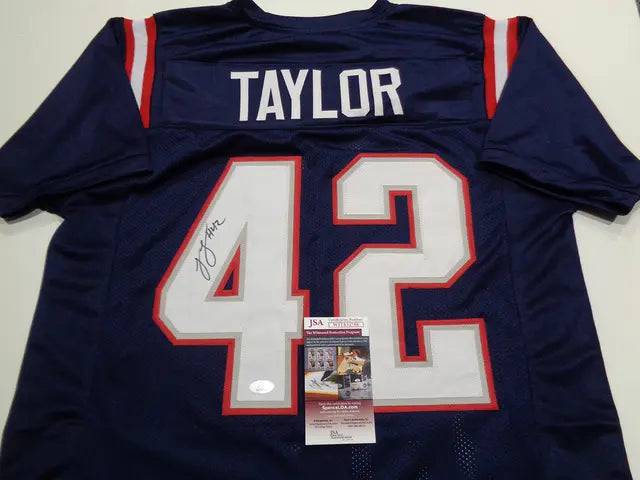 J.J. Taylor New England Patriots Autographed Custom Football Jersey JSA W coa - Price Is Right Miami