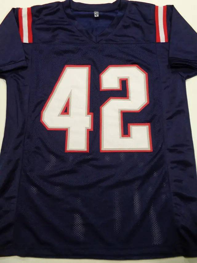 J.J. Taylor New England Patriots Autographed Custom Football Jersey JSA W coa - Price Is Right Miami