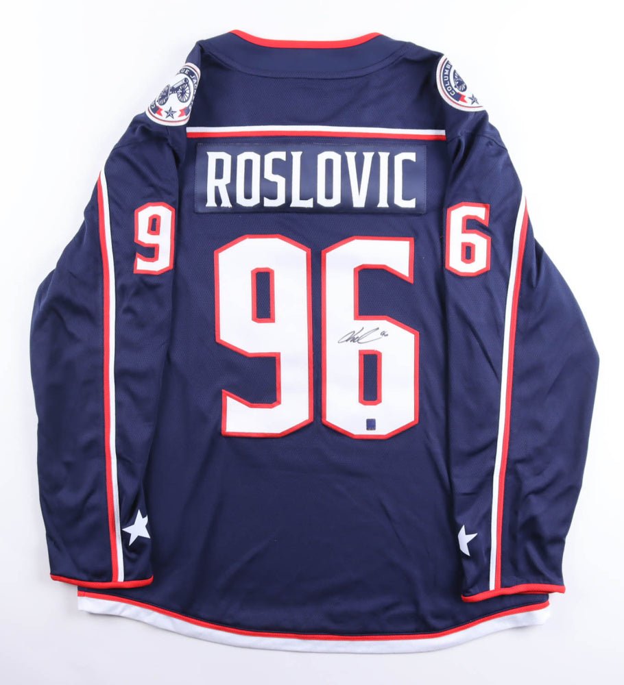 Jack Roslovic Signed Blue Jackets Jersey (DA) - Price Is Right Miami