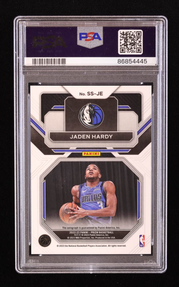 Jaden Hardy 2022-23 Panini Prizm Sensational Signatures #74 RC (PSA 10), Sports Card