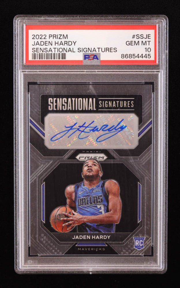 Jaden Hardy 2022-23 Panini Prizm Sensational Signatures #74 RC (PSA 10), Sports Card (view 2)