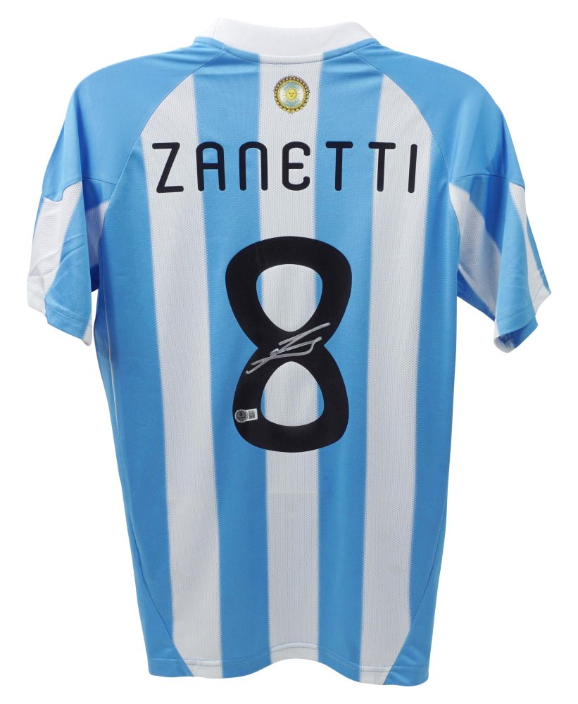 Javier Zanetti Signed Argentina National Team Jersey (Beckett) (view 3)