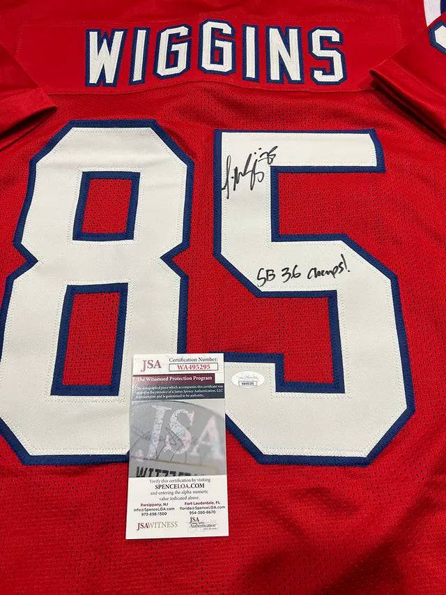 Jermaine Wiggins Patriots Signed Inscribed Jersey (JSA COA) (view 2)