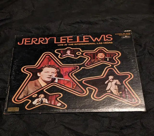 Jerry Lee Lewis autographed album "Live at the International, Las Vegas"  with coa 115160 with record - Price Is Right Miami