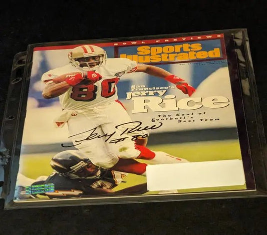 Jerry Rice autographed sports illustrated magazine with coa - Price Is Right Miami
