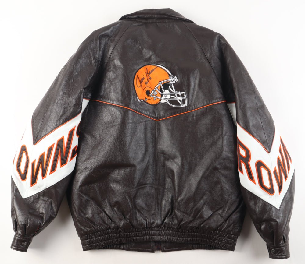 Jim Brown Signed Browns Jacket Inscribed 