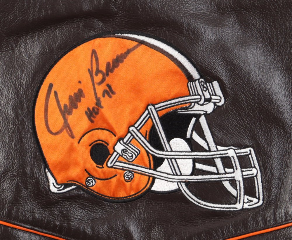 Jim Brown Signed Browns Jacket Inscribed 