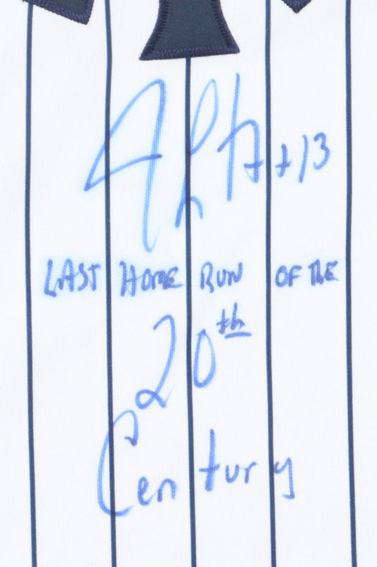 Jim Leyritz Signed Yankees Jersey With 1999 World Series Patch Inscribed "Last Home Run Of The 20th Century" (PSA & Goldin) - Price Is Right Miami