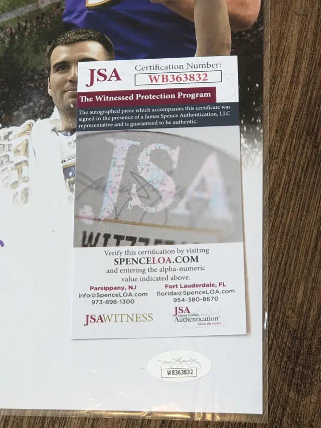 Joe Flacco 11x14 autographed photo with JSA COA (view 2)