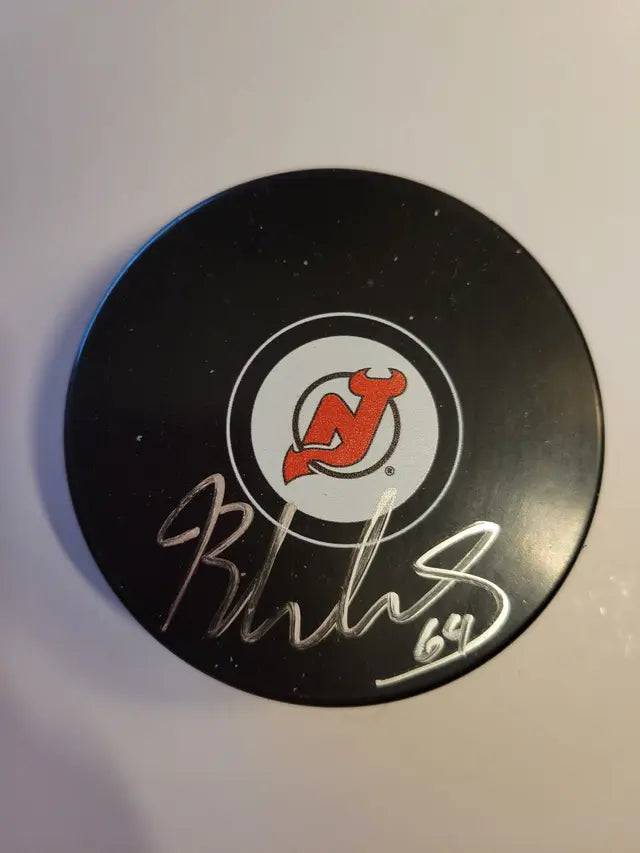 Joseph Blandisi New Jersey Devils Autographed Hockey Puck Beckett Hologram - Price Is Right Miami