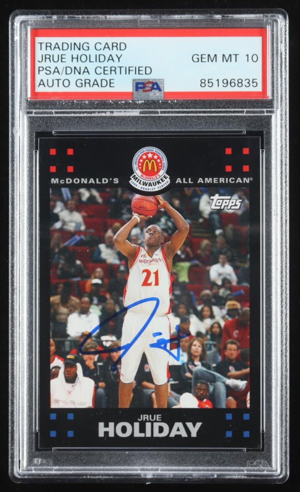 Jrue Holiday Signed 2008 Topps All-American #JH (PSA 10), Sports Card (view 2)