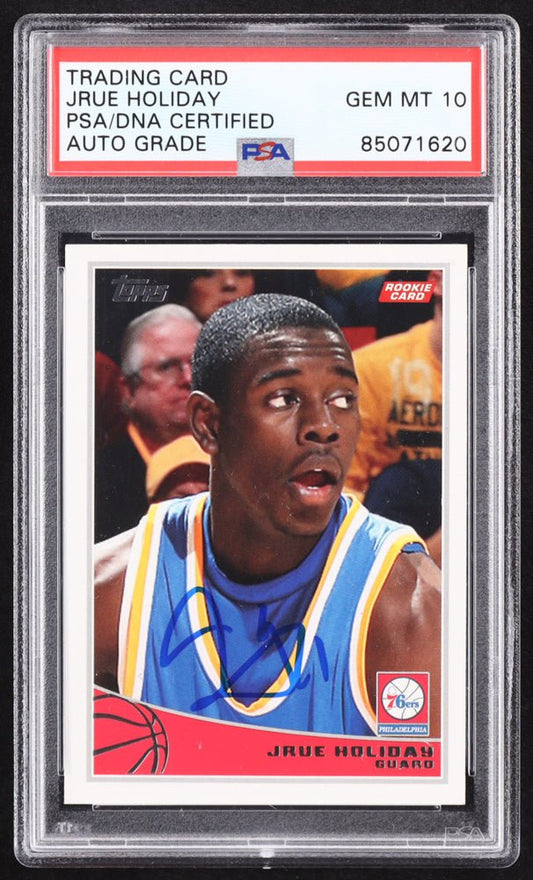Jrue Holiday Signed 2009-10 Topps #330 RC (PSA | Autograph Graded PSA 10) Rookie Card - Price Is Right Miami