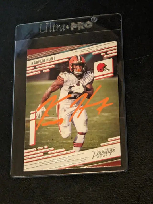 Kareem Hunt Cleveland Browns autographed card w/coa - Price Is Right Miami