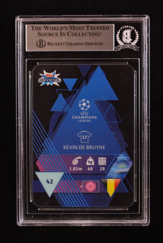 Kevin De Bruyne Signed 2019-20 Topps Crystal UEFA Champions League #42 (BGS) Beckett Witnessed - Price Is Right Miami