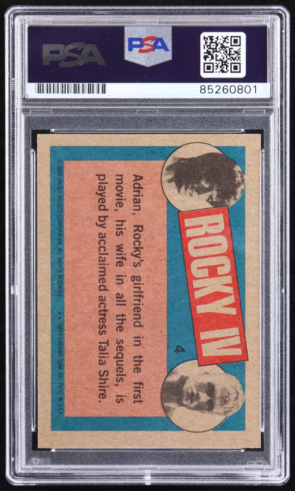 Manny Pacquiao Signed 1985 Topps Rocky IV #4 Adrian Balboa (PSA), Sports Card