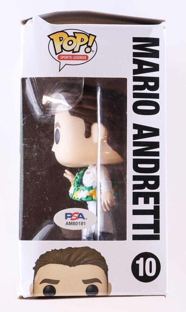 Mario Andretti Signed #10 Mario Andretti Funko Pop! Vinyl Figure (PSA) (view 4)