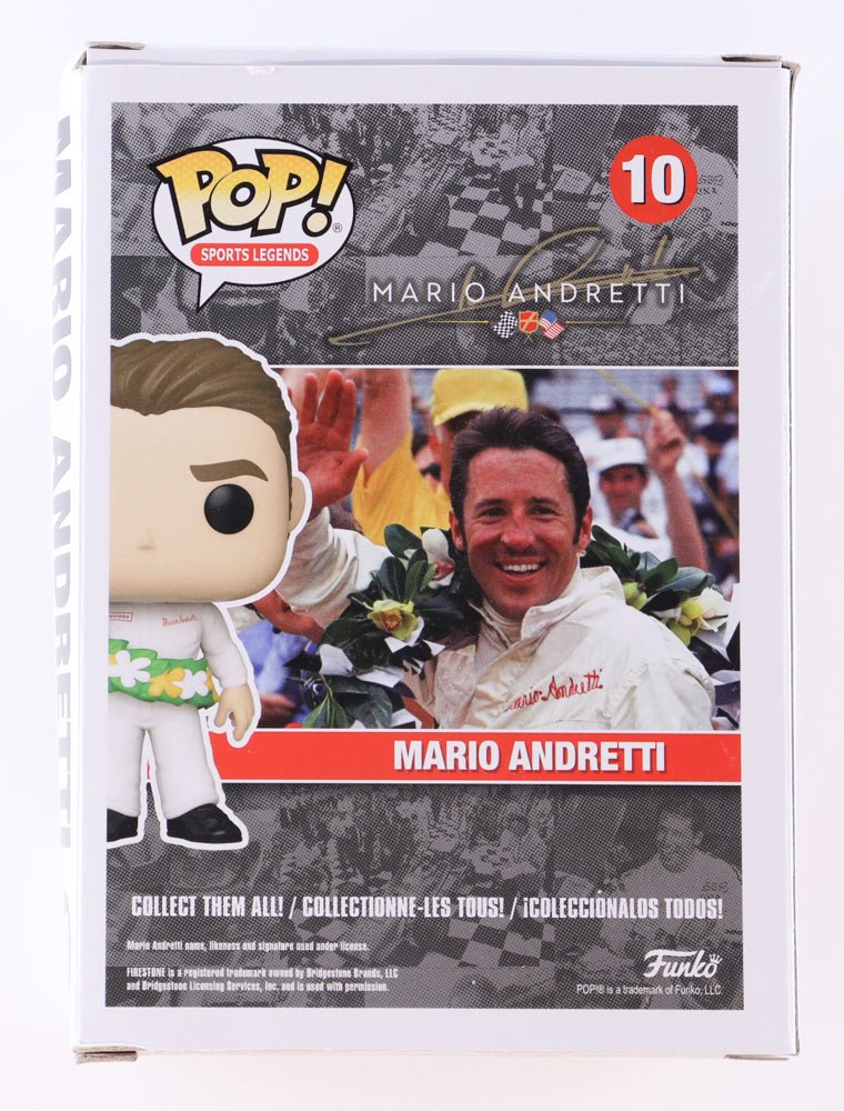 Mario Andretti Signed #10 Mario Andretti Funko Pop! Vinyl Figure (PSA) (view 3)
