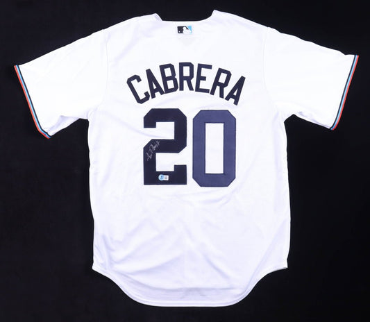 Miguel Cabrera Signed Jersey (Beckett) Miami Marlins - Price Is Right Miami