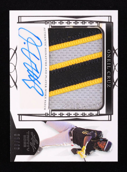 Oneil Cruz 2022 Leaf Trinity Patch Autographs Silver Foil #PAOC1 RC #35/99 - Price Is Right Miami