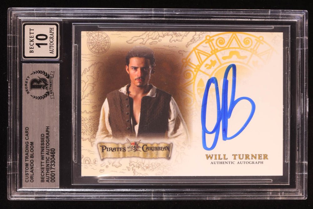 Orlando Bloom Signed Pirates Custom Card (BGS Auto 10) (view 2)