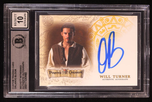Orlando Bloom Signed "Pirates of the Caribbean" Custom Trading Card (BGS | Auto 10) Beckett Witnessed - Price Is Right Miami