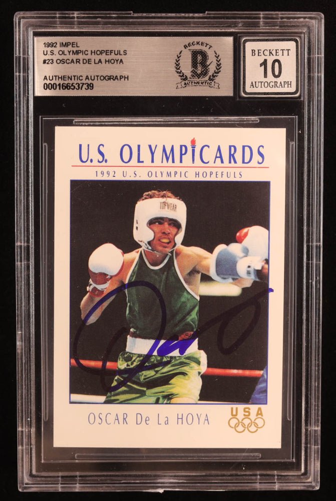 Oscar De La Hoya Signed 1992 Impel U.S. Olympic Hopefuls #23 (BGS | Auto 10), Sports Card