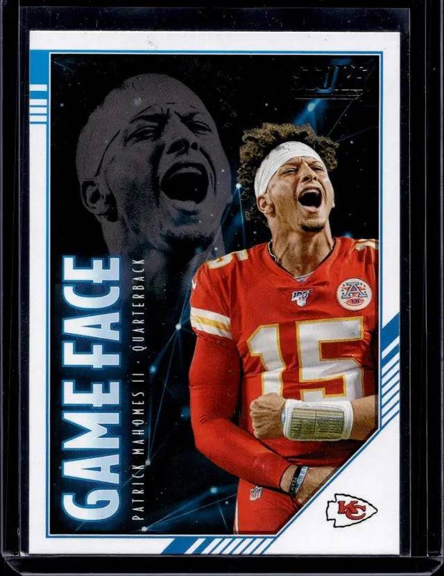 Patrick Mahomes 2020 Panini Score Game Face Insert, Sports Card