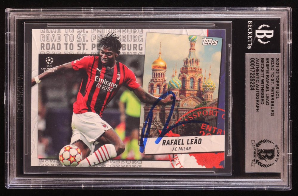 Rafael Leao Signed 2021-22 Topps UCL #RSP16 (BGS Witnessed), Sports Card (view 2)