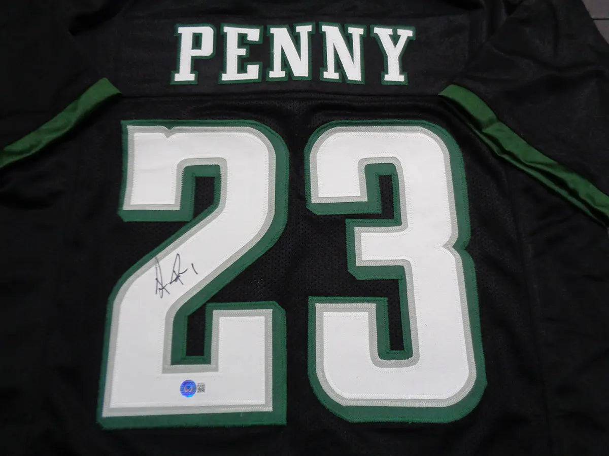 Rashaad Penny Philadelphia Eagles Autographed Custom Football Jersey Beckett Hologram (view 3)