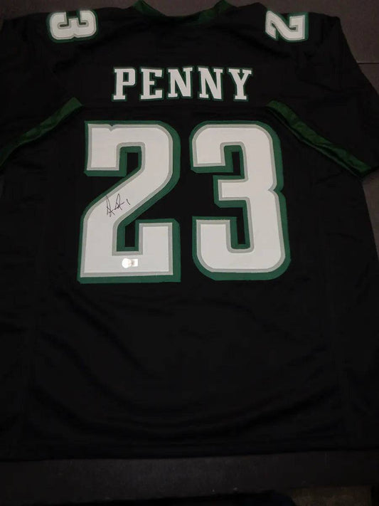 Rashaad Penny Philadelphia Eagles Autographed Custom Football Jersey Beckett Hologram - Price Is Right Miami