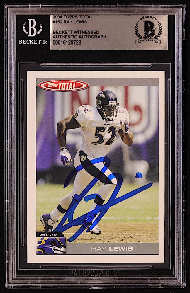 Ray Lewis Signed 2004 Topps Total #152 (BGS), Sports Card