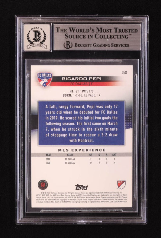 Ricardo Pepi Signed 2021 Topps MLS #50 (BGS | Auto 10) - Price Is Right Miami