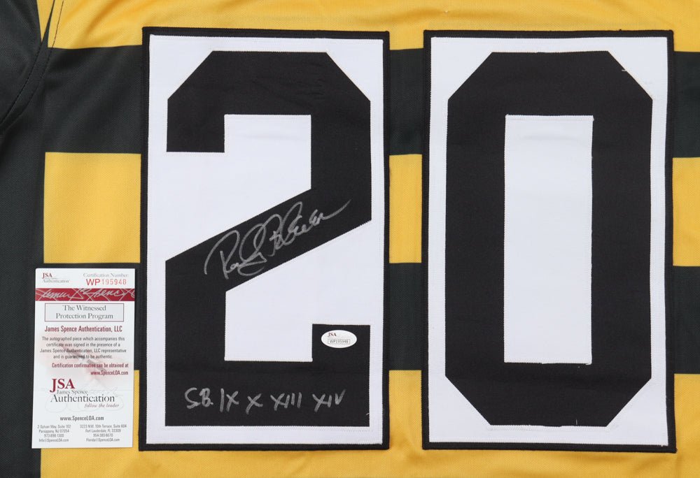 Rocky Bleier Signed Jersey Inscribed "S.B. IX X XIII XIV" (JSA) (view 2)