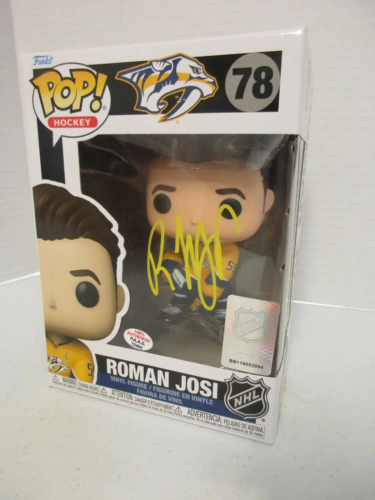 Roman Josi of the Nashville Predators signed autographed Funko Pop Figure PAAS COA 403 - Price Is Right Miami