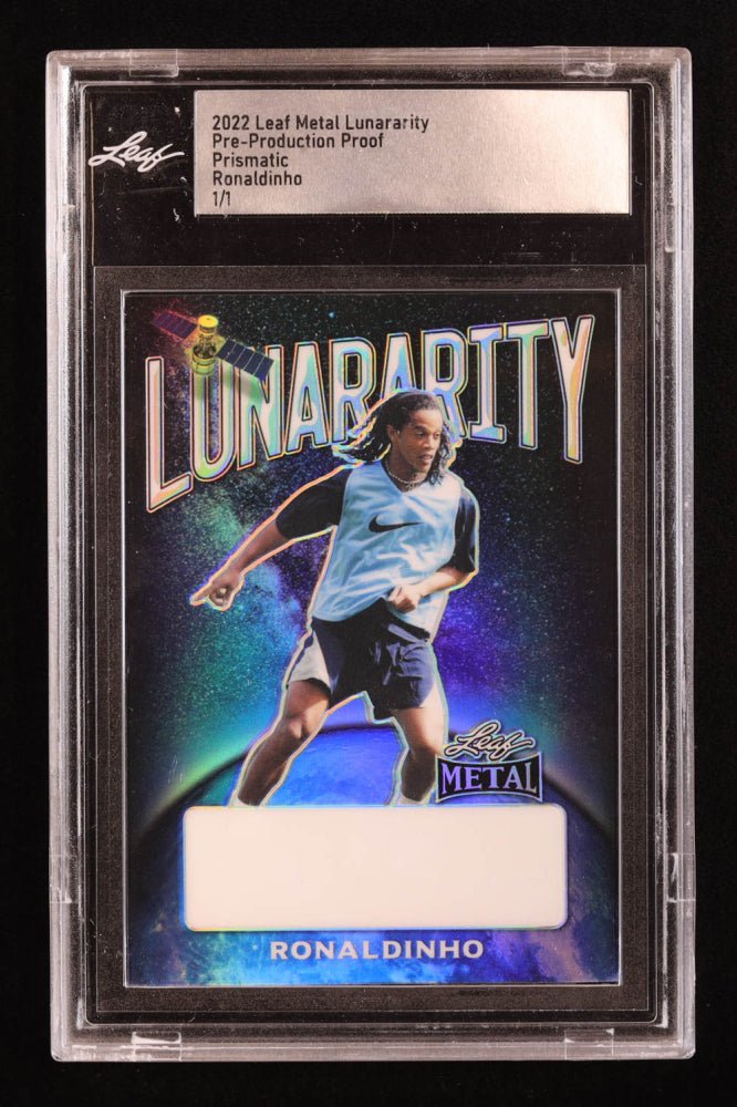 Ronaldinho 2022 Leaf Metal Lunararity Pre-Production Proof Prismatic #1/1 (Leaf) - Price Is Right Miami
