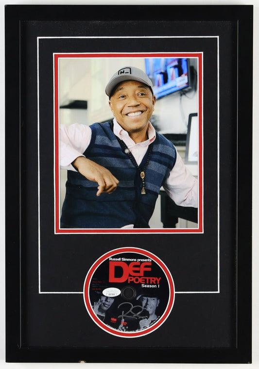 Russell Simmons Signed "Def Poetry" Custom Framed DVD Display (JSA) - Price Is Right Miami