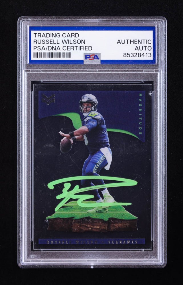 Russell Wilson Signed 2021 Panini Chronicles Magnitude #26 (PSA), Sports Card (view 2)