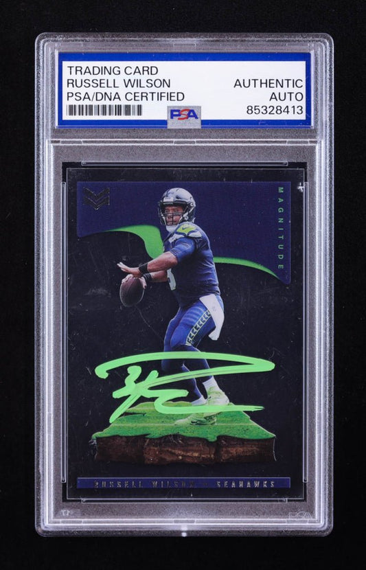 Russell Wilson Signed 2021 Panini Chronicles Magnitude #26 (PSA) - Price Is Right Miami