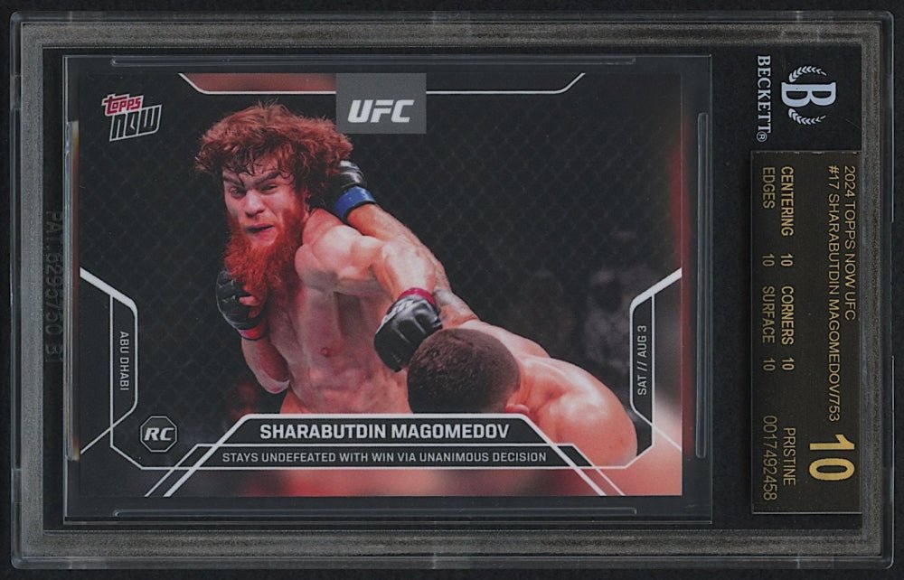 Sharabutdin Magomedov 2024 Topps Now UFC #17 RC (BGS Black Label 10), Sports Card (view 2)