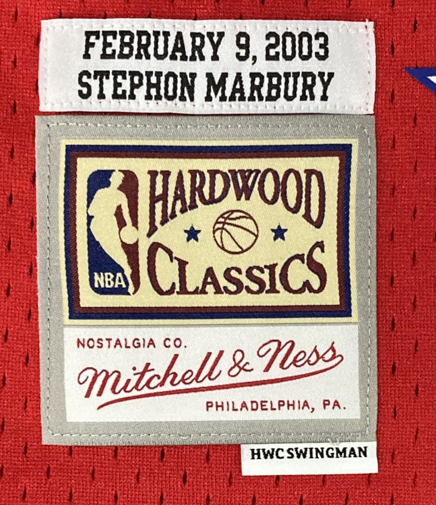 Stephon Marbury Signed All-Star Game Mitchell & Ness Jersey (Beckett) Beckett Witnessed (view 4)