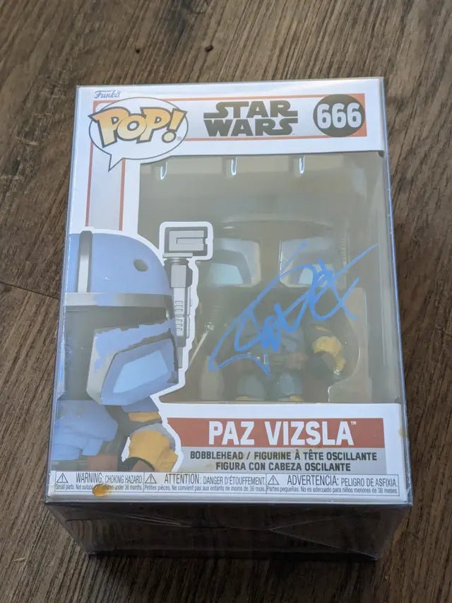 Tait Fletcher Signed Paz Vizsla Funko Pop #666, Star Wars (COA) (view 2)