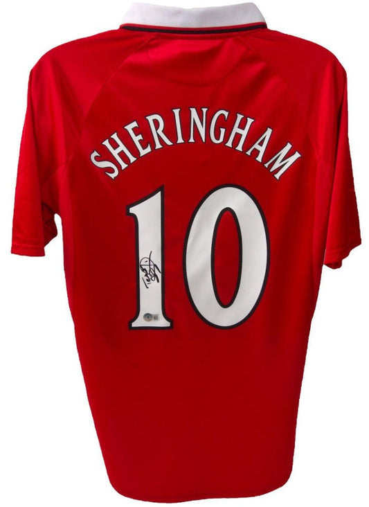 Teddy Sheringham Umbro Signed Manchester United Jersey (Beckett) - Price Is Right Miami