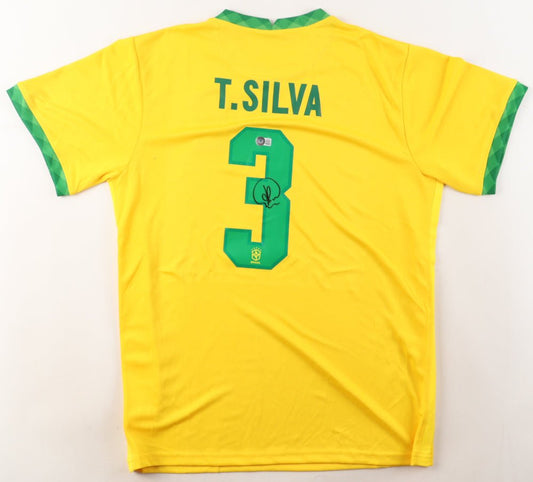 Thiago Silva Signed Jersey XL (Beckett) Brazil National Team - Price Is Right Miami