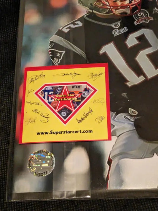 Tom Brady, Ray Lewis Signed 8x10 Photo Patriots Ravens with coa - Price Is Right Miami